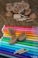  	3 toupies en bois peindre colorier construire jouets a personnaliser animation enfant loisirs creatifs noel jeux Toupie Shop