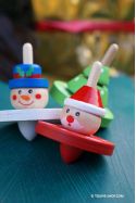 Toupie de Noël Déco Cadeau Enfant Jeux en Bois