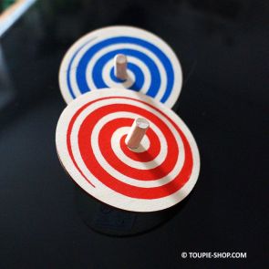 Rouge ou Bleue Toupies en Bois Jouet avec Spirale Jeu Enfant Cadeau Original Noel Gouter Anniversaire Collection Jeux