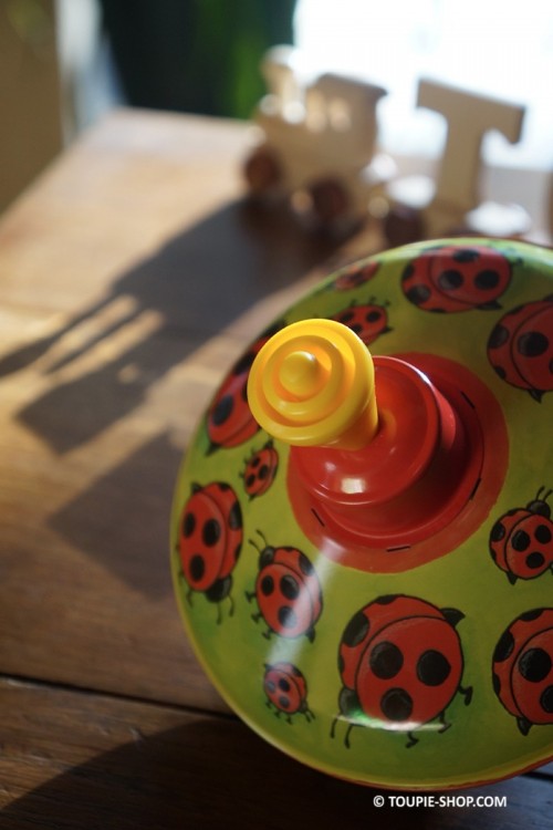 Coccinelle Toupie en Metal Petit Modele Carrousel Jouet ancien jeux Toupie Shop Cadeau Enfant 1 an Anniversaire