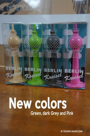 New Colors vert rose gris Toupies Berlin Fernsehturm Tour TV Monument Allemagne Jouet en Bois Cadeau Original Jeux Toupie Shop