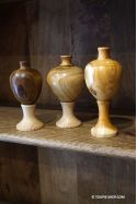 Antique Toupie de Collection Jeu en Bois avec Support Fabriqué en France