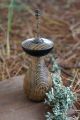 Magnifique champignon toupie jeux en bois chene noirci ebonisation objet deco artisanal fabrique en France automne Toupie Shop