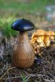  	Toupie Bolet champignon jeux en bois chene noirci artisanat objet deco acheter cadeau fabrique en France automne Toupie Shop
