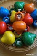 Toupie Ficelle Jeux en Bois Jura Jouet Artisanal Petit Modèle