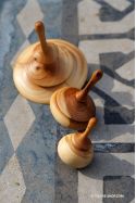 Collection 3 Toupies Jeux en Bois d'If Cadeau Unique Made in France
