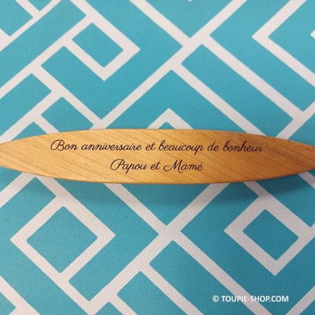 Toupie en bois cadeau personnalise piece unique achat anagyre objet insolite jeux sciences fabrique en france anniversaire papa