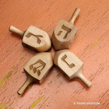 	Comment jouer aux toupies de hanouka fete juive jouet en bois traditionnel jeux cadeau fabrique en France