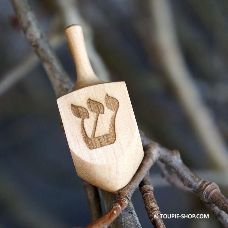 4 Toupies Dreidel En Bois Brut à Peindre - Pour Hanoucca - Jouet Créatif Pour Enfants - Dimensions 7,5x3x3 Cm