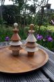 Sapin Haute Couture Toupie a ficelle fil en cuir jeux en bois acheter piece unique objet deco cadeau artisanat francais