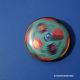 Toupie azteque bleue jouet en metal rotation achat jeux pour enfant cadeau original fille garcon anniversaire atelier toupies