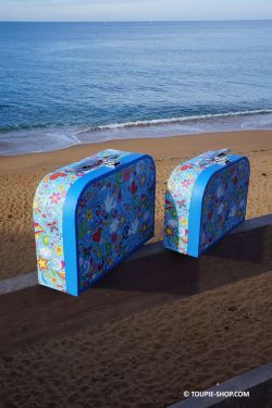 couleur peace and love valises en carton pour enfant boite rangement toupies accessoires jeux deco collection jouet toupie shop