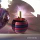 Rose toupie tippe-top en bois qui se renverse en rotation jouet magique achat cadeau original artisanal jeux enfant anniversaire
