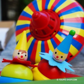 Clown Jouet Toupie Enfants Garçon Fille Jeux en Bois pour Anniversaire Toupie Shop