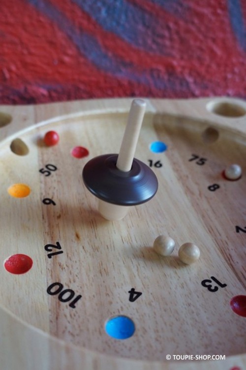 La Roulette Jeux avec Toupie et Billes Jeu Virolon Jouet Bois Ancien Toupie Shop Magasin Jouets Toupies Original Cadeau Noel