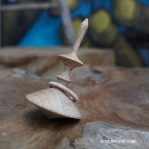La Précieuse Jeux Adulte Toupie Jouet en Bois Artisanal Jeu avec Anneau Toupie Shop Cadeau Insolite
