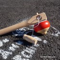 Tricolore Toupie à Ficelle Jeux en Bois avec Lanceur