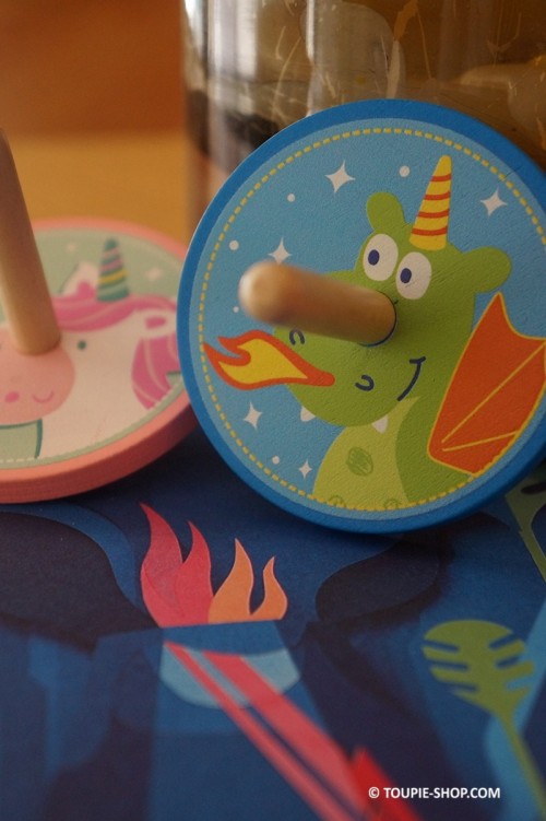  Toupie Licorne Dragon Jouet en Bois Jeux Anniversaire Enfant Magie Jeu Cadeau Original Toupie Shop Magasin Jouets de Noel
