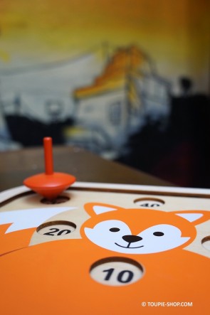 Fox Jeu en Bois pour Enfant Toupie Avec Plateau Collection Jeux Boutique Toupies Magasin Jouets Toupie Shop