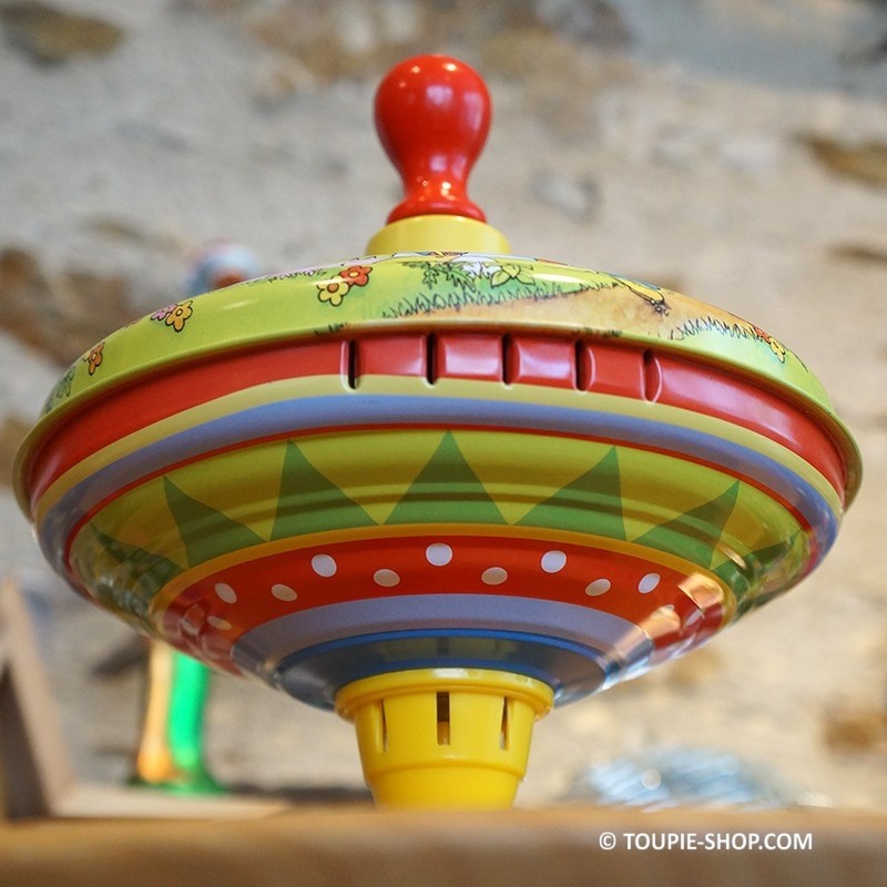 Toupie Jeu Avec Animaux de la Ferme Jouet Ancien en Métal Jeux Enfants