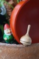 Mini Toupie Classic' Jeu en Bois Naturel Avec Fiole en Verre Jouet de Collection Toupie Shop Magasin Jouets Toupies Jeux Adulte 