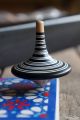 Black White Spinning Top Collection Wooden Toy Handcrafted Creation Made in Europe Toupie Shop Game Store Original Design Gift