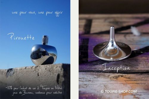 Collection 2 Jeux de Toupies en Metal Cadeau Adulte Acheter Jouet Toupie Inception Film Jeu de Bureau Site Toupie Shop