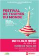 Affiche Festival des Toupies du Monde 12-13 juin 2021 Demonstration jeux exposition fabrication jouet toupie tourneur sur bois