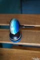 Colibri Bleu jouet en bois toupie et support artisanal piece unique couleur jeux design objet deco cadeau original anniversaire